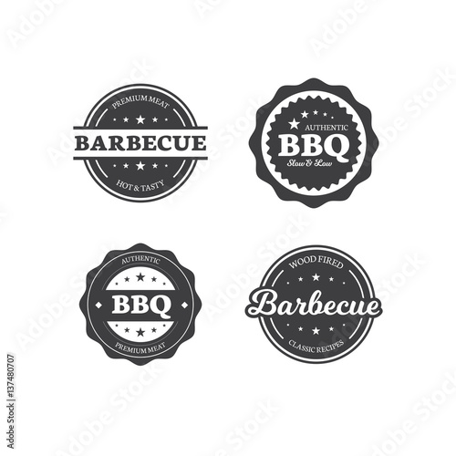 Set of Barbecue Labels