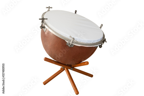 Tableau sur toile classical music percussion instrument kettle drums isolated on white background