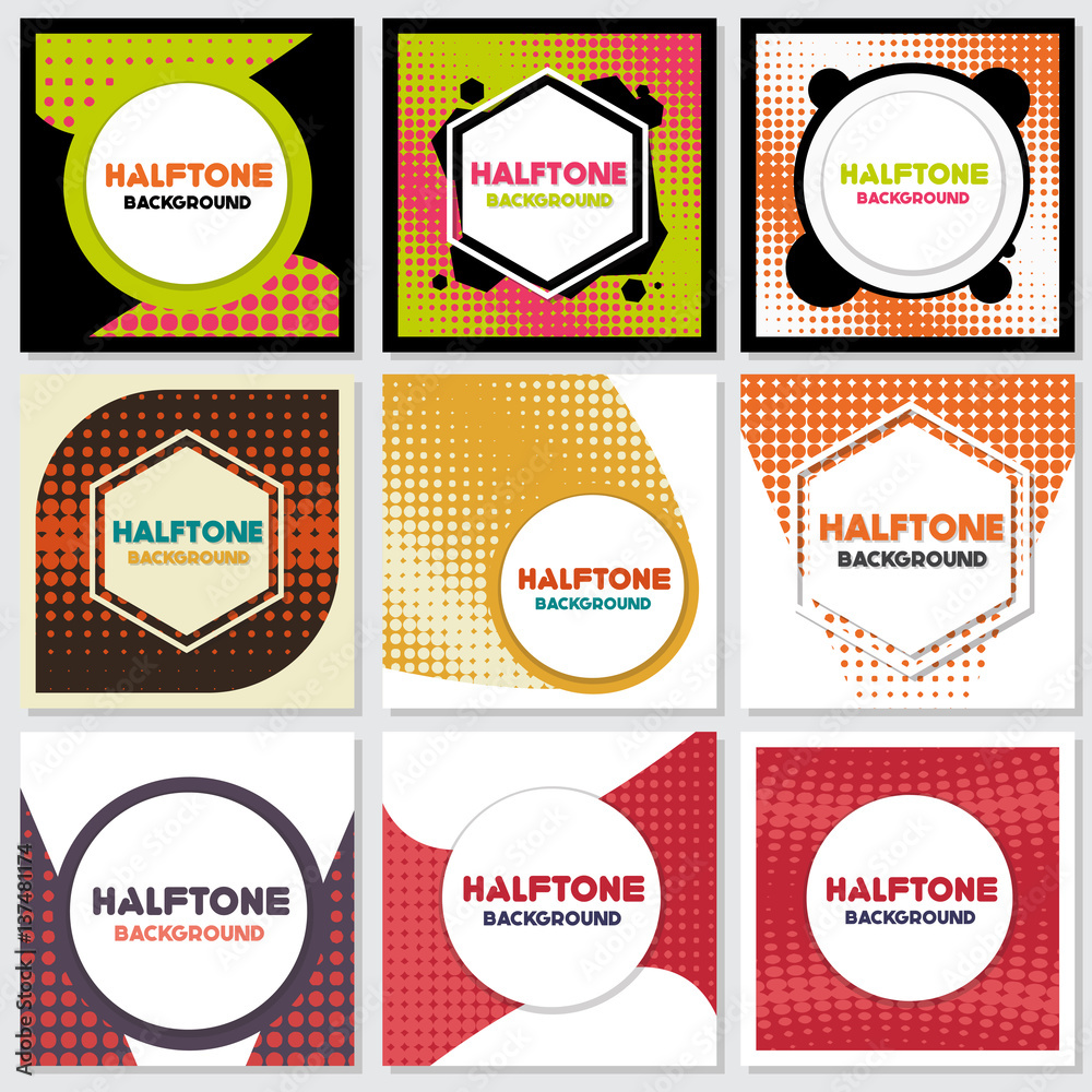 Fototapeta premium vintage halftone style background Design Template