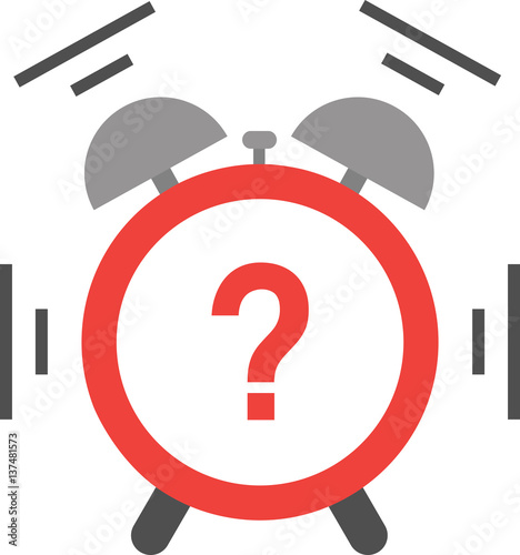 Alarm clock with question mark