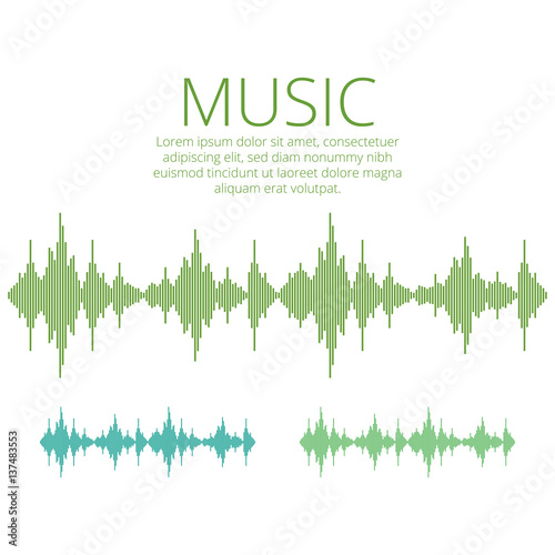 Vector sound waves. Music Digital Equalizer. Audio technology, musical pulse.