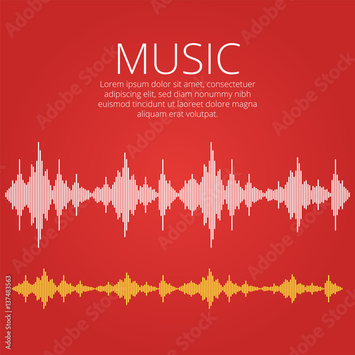 Vector sound waves. Music Digital Equalizer. Audio technology, musical pulse.