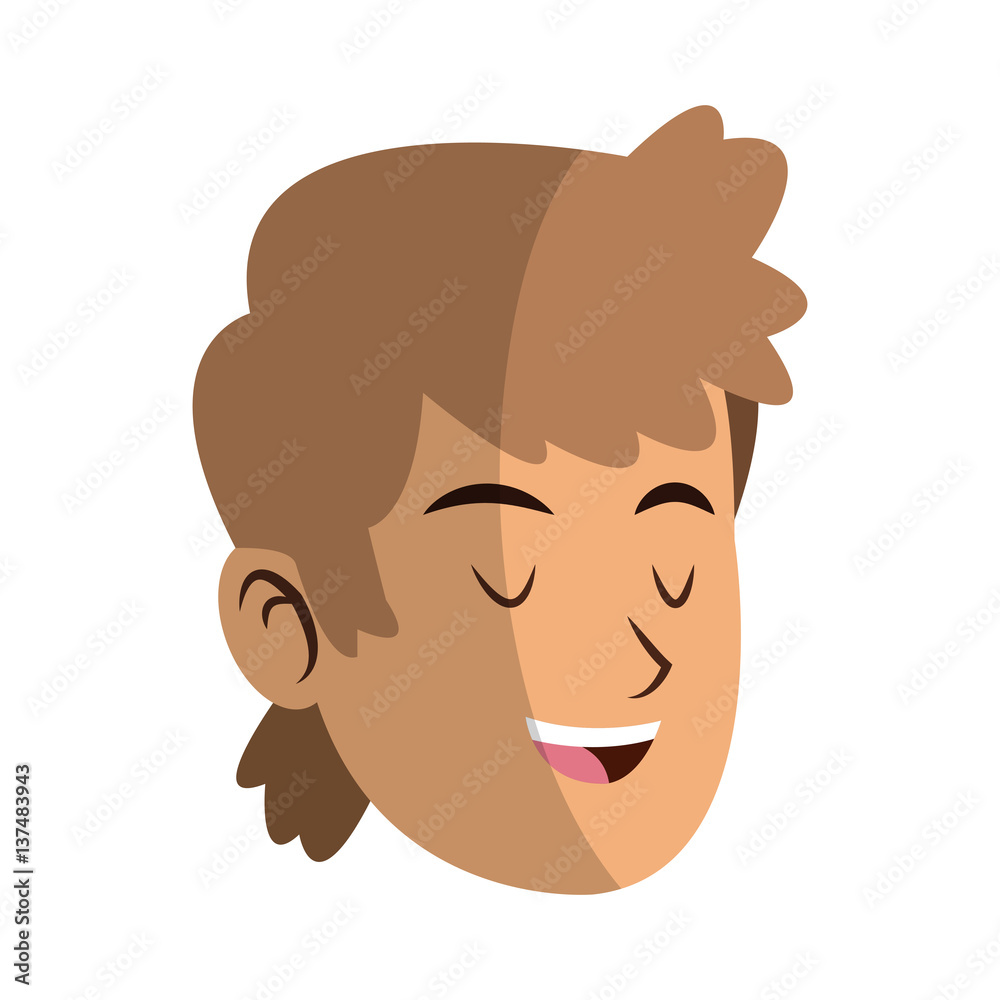 Man face cartoon icon over white background. colorful design. vector illustration