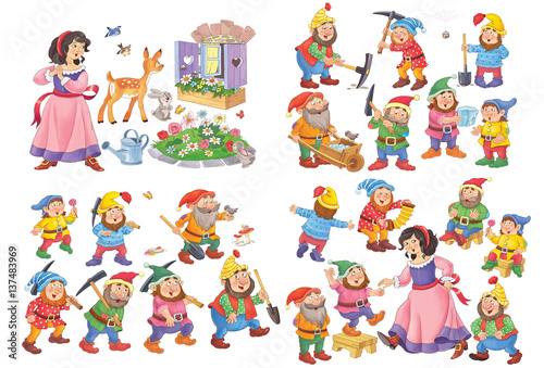 Fototapeta Snow White and the seven dwarfs