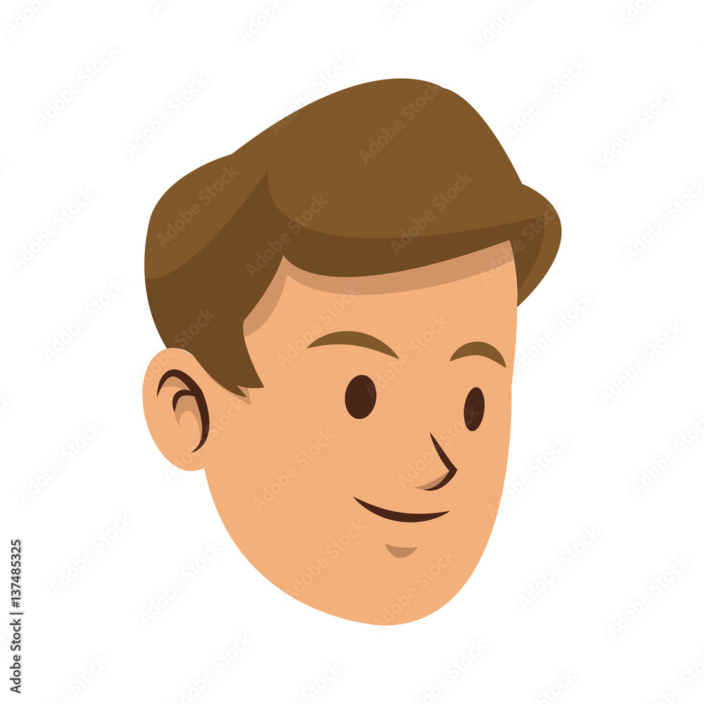 Man face cartoon icon over white background. colorful design. vector illustration Man face cartoon icon over white background. colorful design. vector illustration