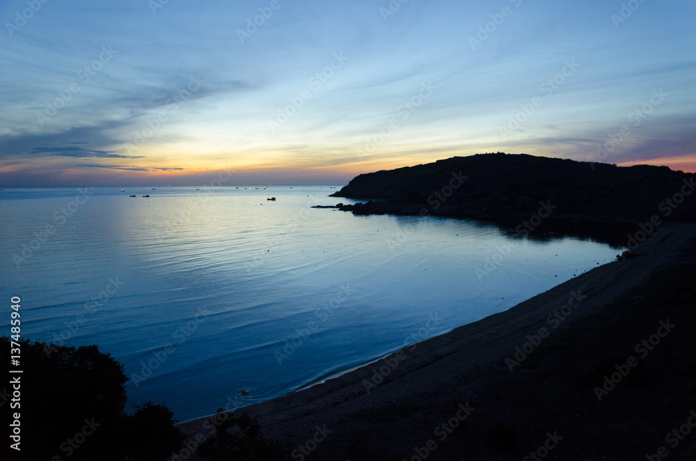 sun rises on the beach