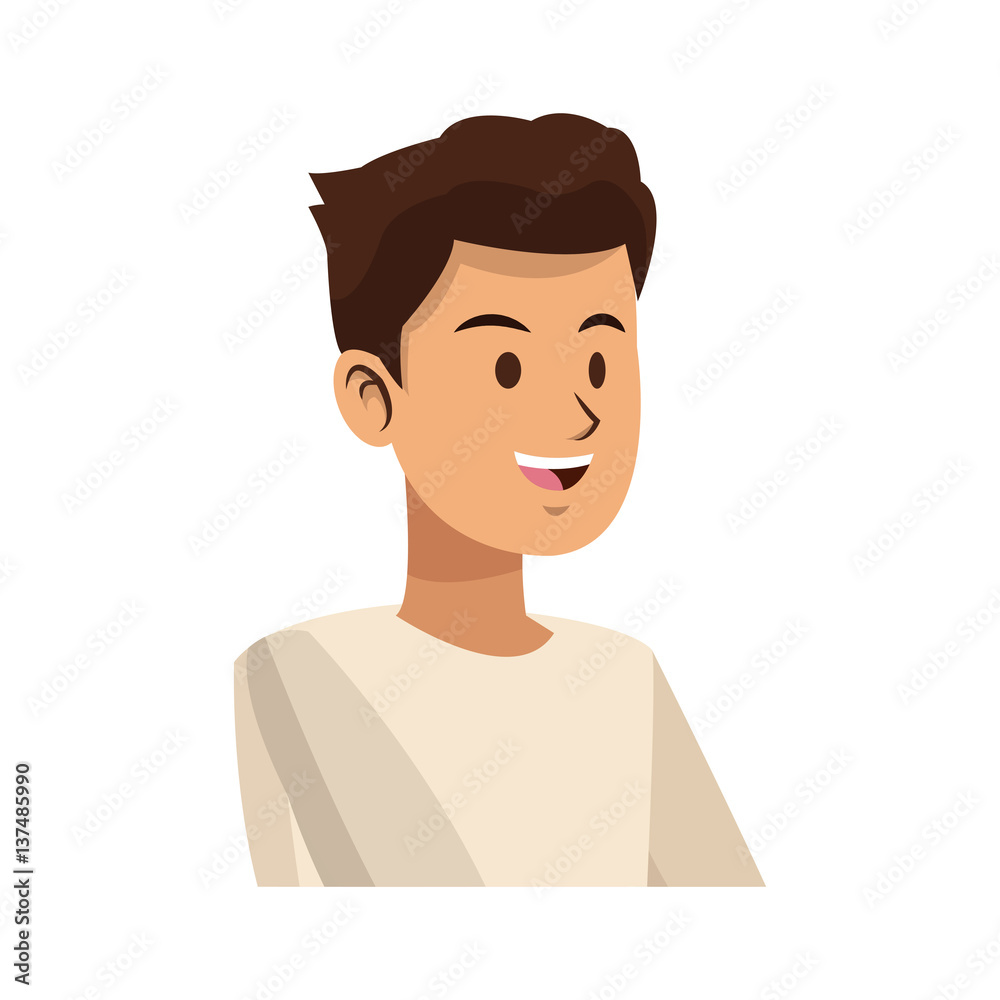 Man cartoon icon over white background. colorful design. vector illustration