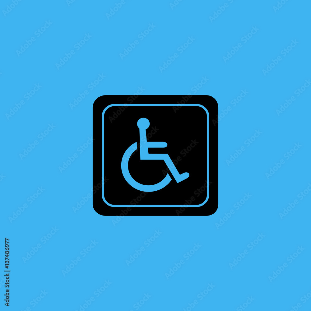 Disabled sign icon. flat design