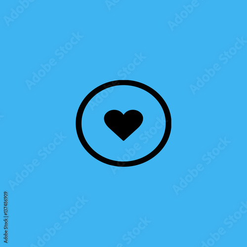 Heart shape icon. flat design photo
