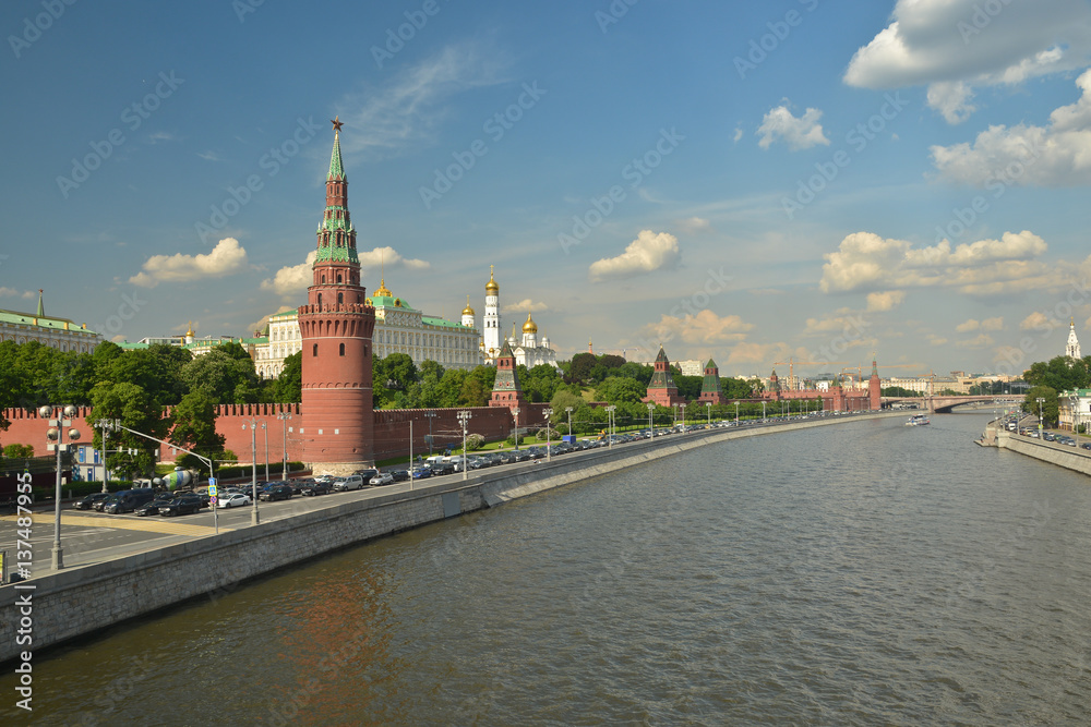 Moscow Kremlin and Moscow river.