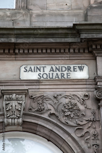 St Andrew Square Sign; Edinburgh; Scotland photo