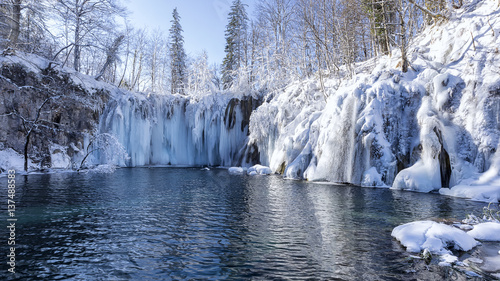 Plitvice lakes in the winter