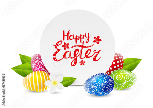 Easter greeting card with eggs