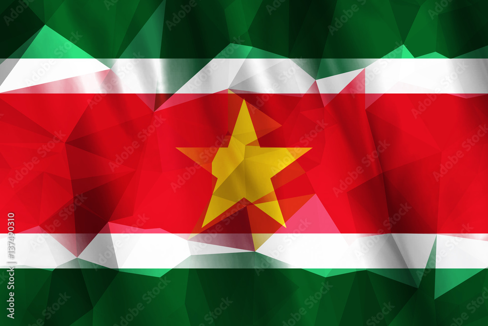Fototapeta premium Low Poly Suriname Flag
