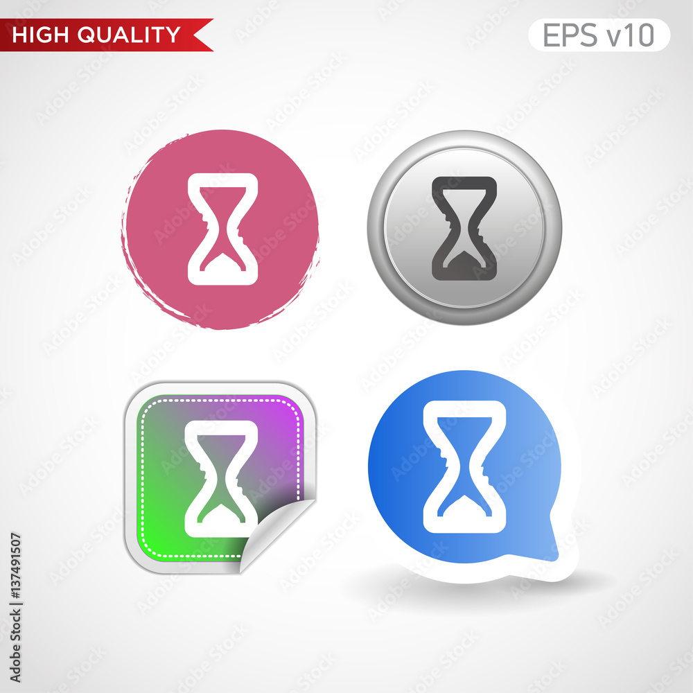 Sand timer icon. Button with hourglass icon. Modern UI vector. Sand timer icon. Button with hourglass icon. Modern UI vector.