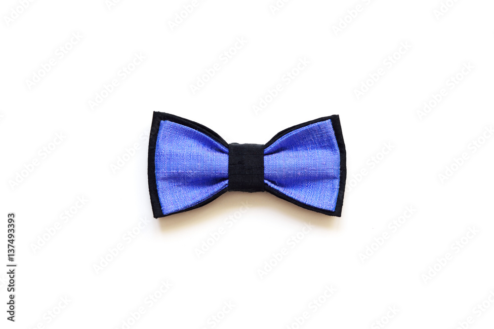 Blue bow-ties handmade silk isolated on white background. Blue bow-ties handmade silk isolated on white background.
