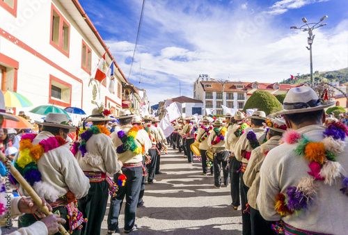 Villagers dance in perou arequipa photo