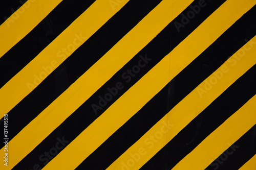 Yellow warning sign - black