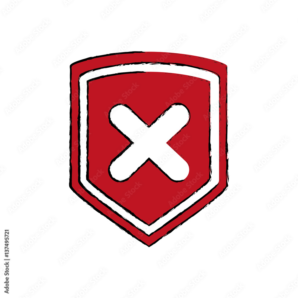 Obraz premium Shield security symbol icon vector illustration graphic design