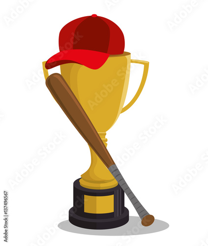 baseball trophy winner icon vector illustration design