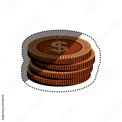 Coins money isolated icon vector illustration graphic design