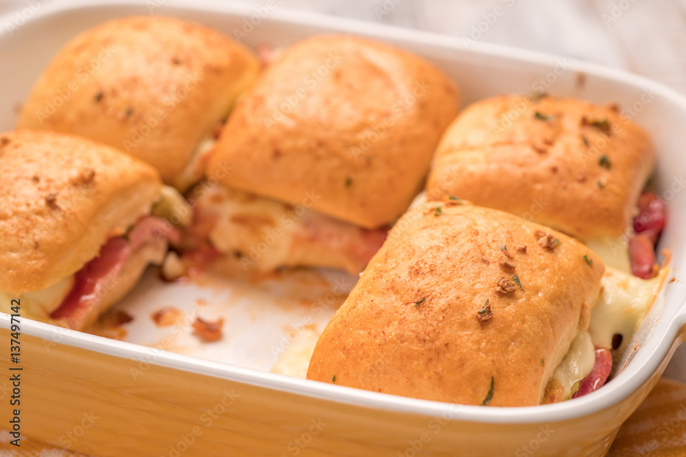 Ham and cheese sliders