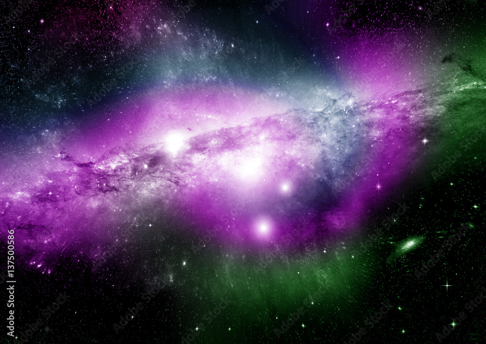 Naklejka premium Stars, dust and gas nebula in a far galaxy