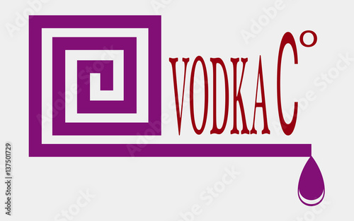 Stylized coil and big drop of alcohol 