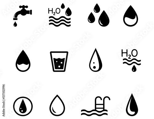 concept icons on the theme of water