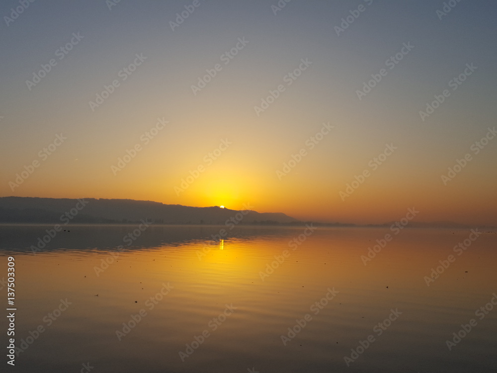 Sonnenuntergang über dem Bodensee