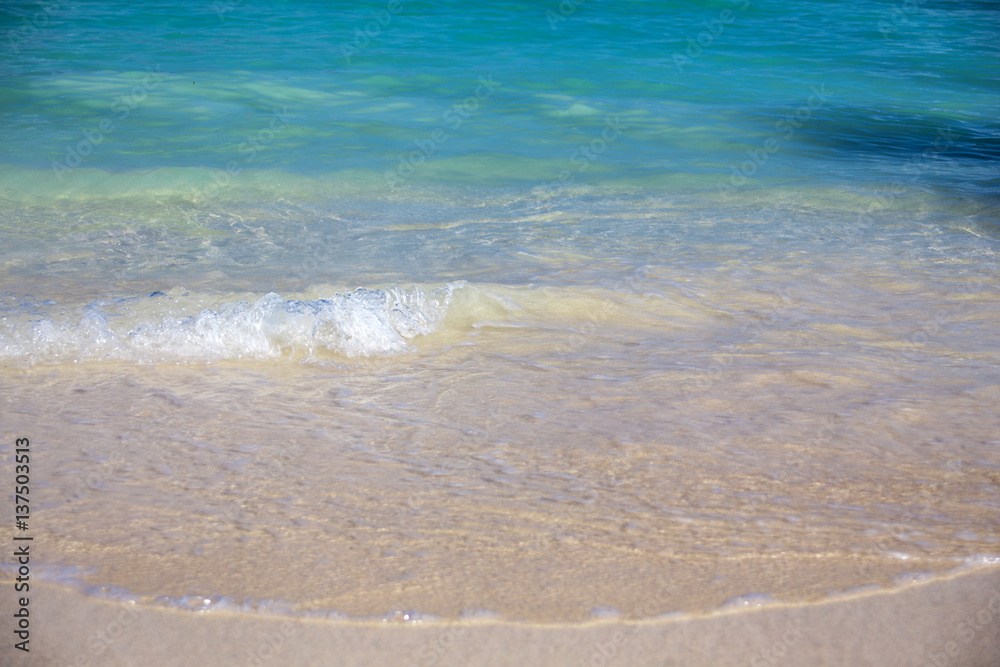 Paradise beach in Dominican Republic - crystal sea, blue sky, white sand