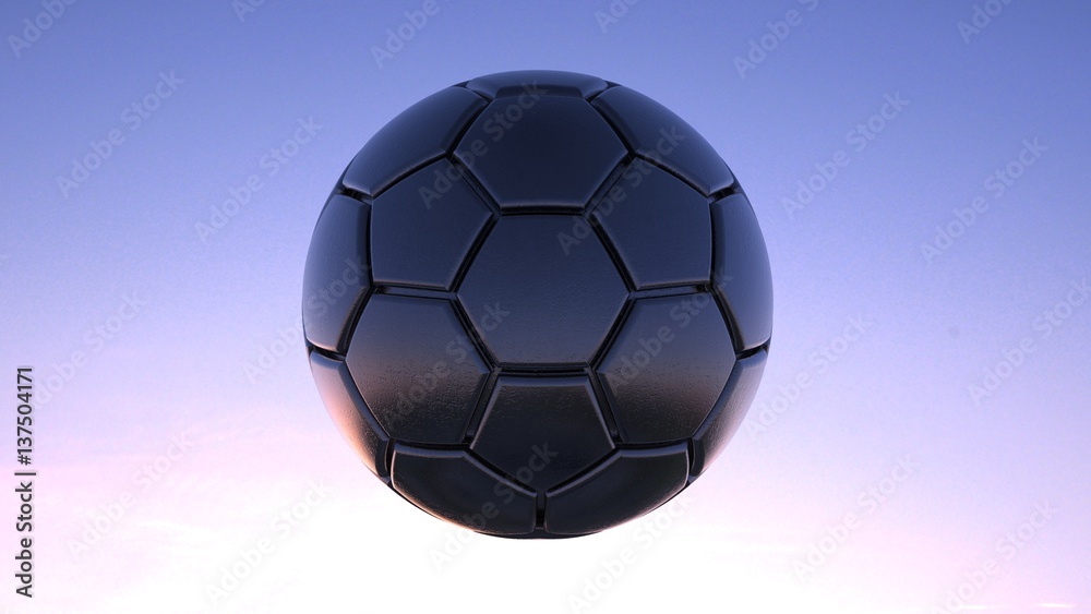 Fototapeta premium Soccer ball. 3D illustration. 3D CG. High resolution.
