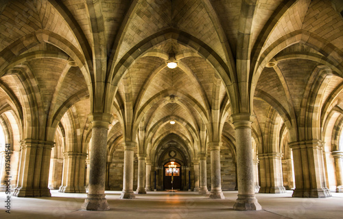 Spectacular architecture inside the University of Glasgow main building  Scotland  UK.