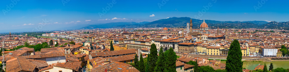 Panoramic view of Florence in summer day