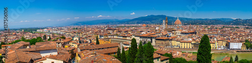 Panoramic view of Florence in summer day
