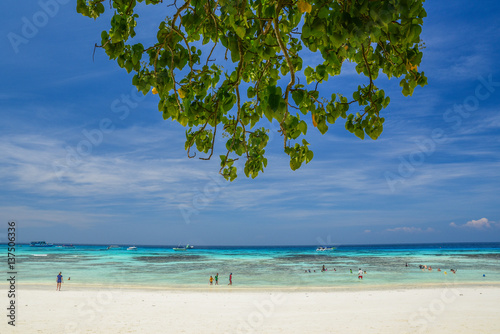 Tropical beach Sea Sand sky and summer day © NAVAPON