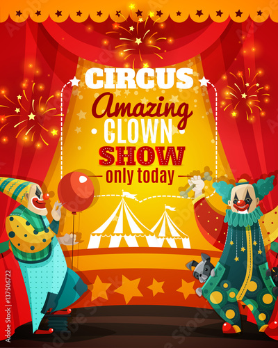 Circus Amazing Clown Show Announcement Poster
