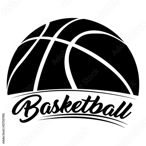 Isolated basketball emblem on a white background, Vector illustration