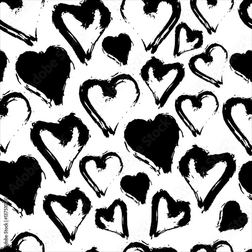 Black seamless ink heart