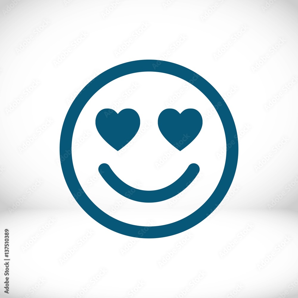 smile with hearts of love icon stock vector illustration flat design smile with hearts of love icon stock vector illustration flat design