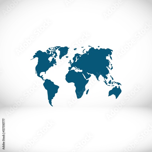 world map icon stock vector illustration flat design