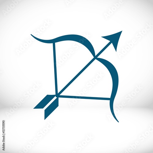 Archery Arrow Target Equipment Sport Icon Flat Vector Illustration