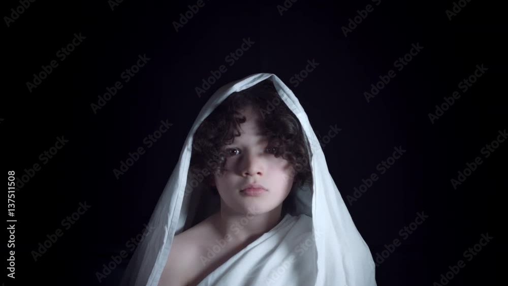 4k Religious Portrait of Young Jesus Making Cross 4k Religious Portrait of Young Jesus Making Cross