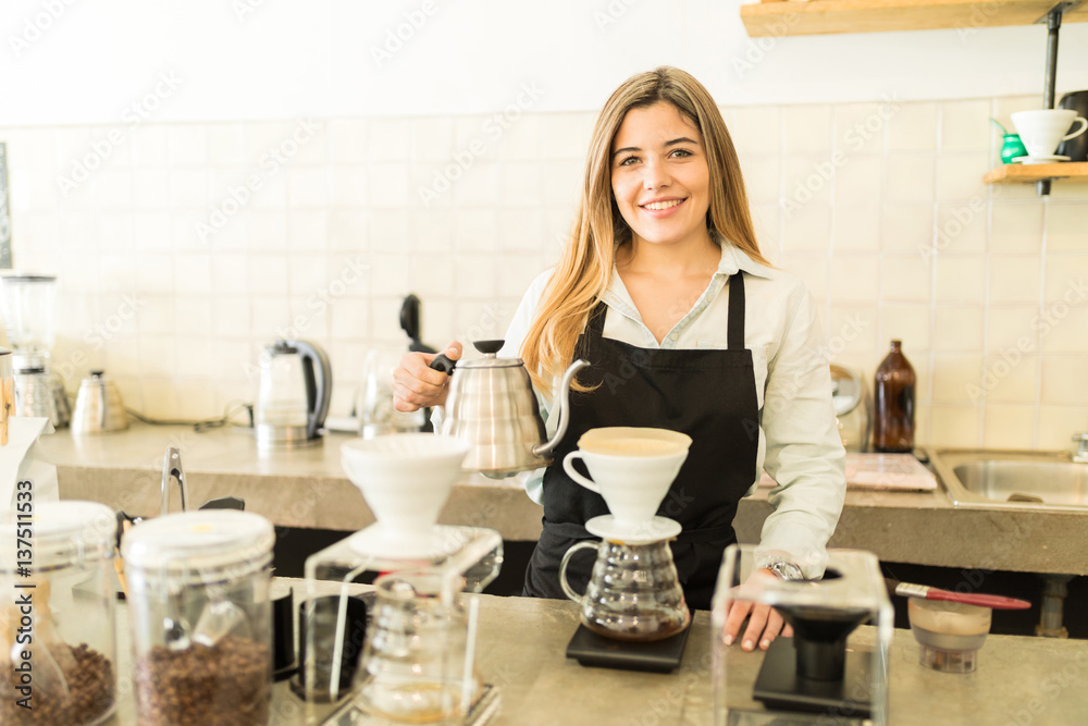 Brewing some coffee in a restaurant Brewing some coffee in a restaurant