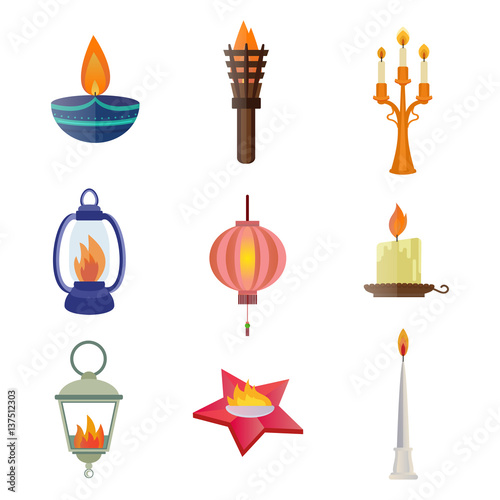Fire torch victory champion flame icon vector illustration.