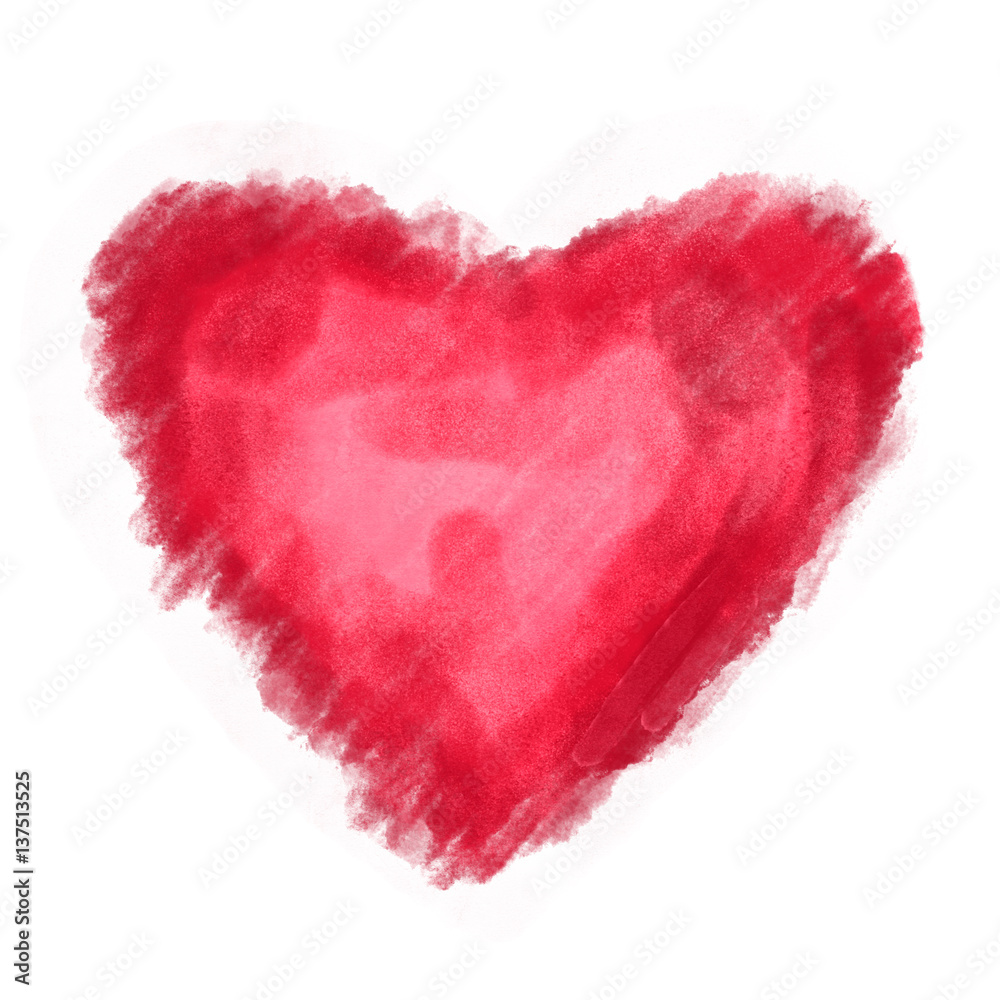 Heart love watercolor paint