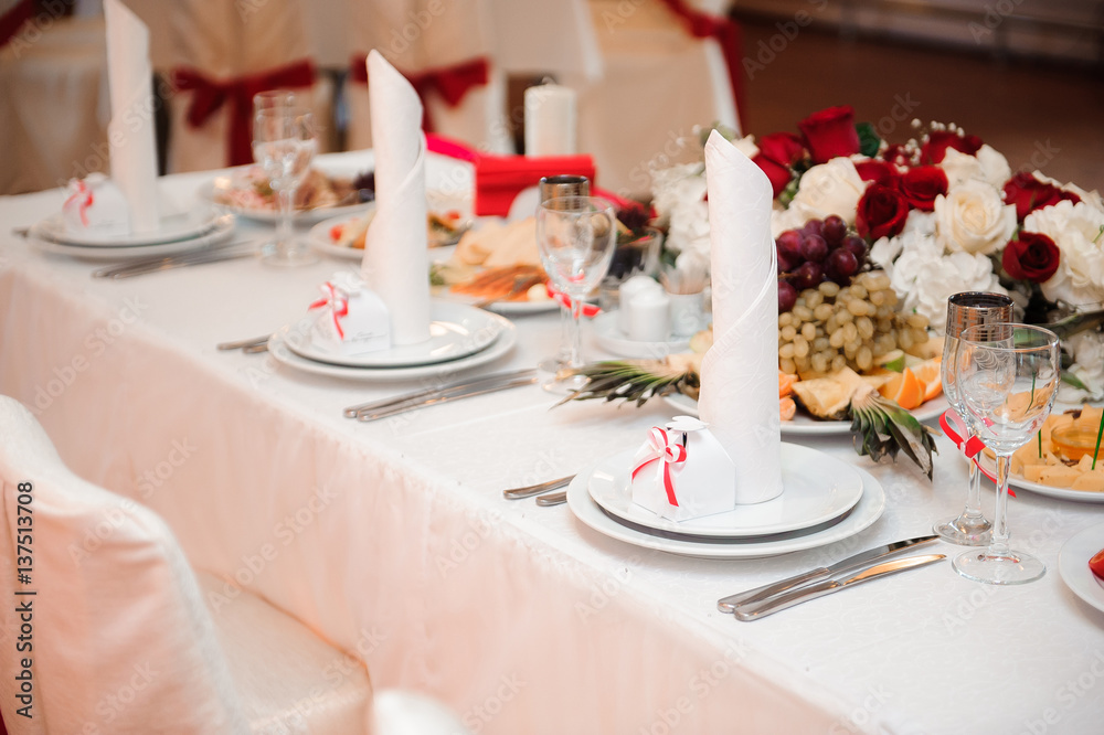 Fototapeta premium wedding banquet in a restaurant