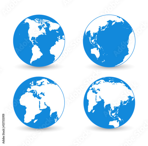 Fototapeta Naklejka Na Ścianę i Meble -  Illustration of the earth isolated on a white background.