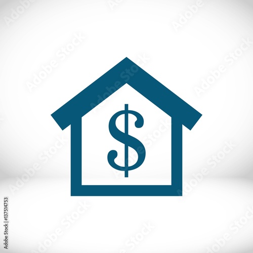 money home dollar icon stock vector illustration flat design