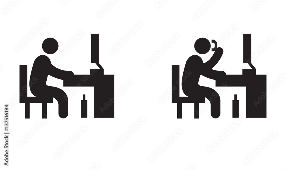 stick figure office man set stick figure office man set